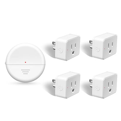 NineLeaf Motion Sensor Outlet, Wireless Motion Activated Plug with Timer & Light Sensor, 262 ft Range, 15A/1500W, Auto On/Off for Lights, Bathroom Fan, Garage, Hallway(1Sensor 4Plugs)