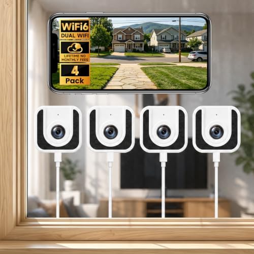 3MP Window Camera,WiFi Indoor Cameras for Home Security-4 Pack