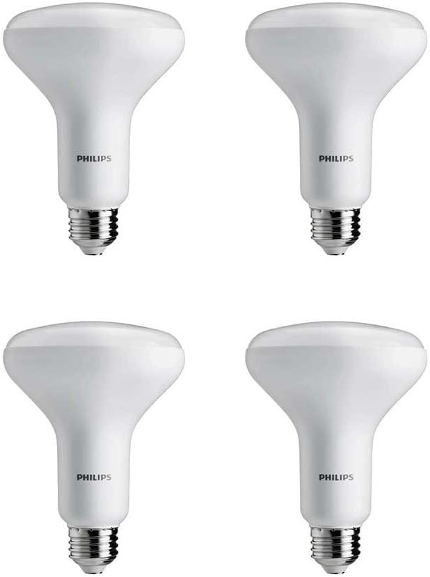 Philips LED Dimmable BR30 Light Bulb: 650-Lumen, 5000-Kelvin, 8-Watt (65-Watt Equivalent), E26 Base, Daylight, 4-Pack