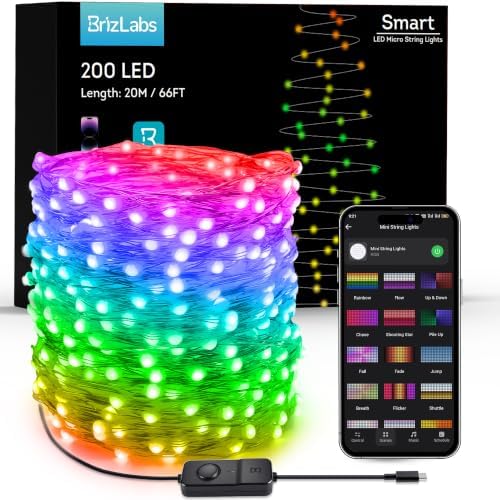 BrizLabs Smart Fairy Lights 200 LED, USB-C & Alexa/Google Home Compatible