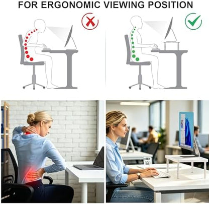 WALI Computer Monitor Stand for Desk, Adjustable Laptop Riser, up to 44 lbs