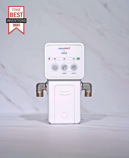 Smart Home Water Toilet Leak Detector Alarm and Automatic Shut Off Valve - Water Sensor Alarm Shut Off Tool - Easy Installation - Battery Operated - Protect Your Home from Water Damage