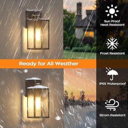 2Pack Dusk to Dawn Outdoor Lighting Fixture for House, Exterior Porch Light