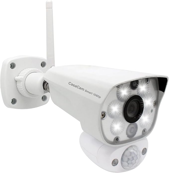 CasaCam Wireless Outdoor Security Camera with Floodlight | 1080p WiFi Camera | No Monthly Fee Reuqired | 24/7 Recording, Two-Way Audio, Deterrent Siren, Weatherproof, WL100