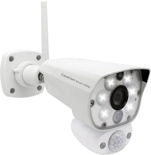 CasaCam Wireless Outdoor Security Camera with Floodlight | 1080p WiFi Camera | No Monthly Fee Reuqired | 24/7 Recording, Two-Way Audio, Deterrent Siren, Weatherproof, WL100