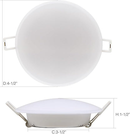 12 Volt RV LED Recessed Ceiling Light, 4.5-Inch RV Puck Light, Dimmable 4W 3500K Warm White, RV Flush Mount Interior Light for RV Boat Trailer Camper Motorhome Truck Yacht Van,1Pack