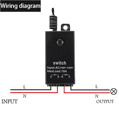 3 Way Mini Remote Control Switch - AC 110V/120V/220V/240V/10A Relay ON/Off With 328FT Long Range for Motor, Lamps, LED Lights, Fans (2 Remote Controls, 3 Receivers)