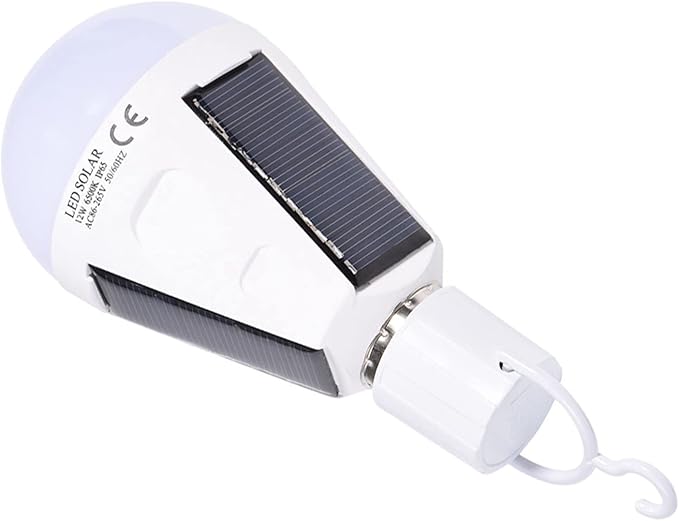 Led Light Bulb, Smart Light Bulbs with Portable Design Solar Panel Indoor Outdoor Outdoor Lights for Stable and Bright Lighting (12W)