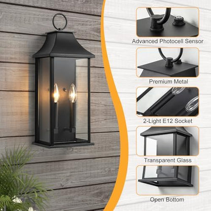 Dusk to Dawn Outdoor Wall Lights, Waterproof Outside Wall Sconce