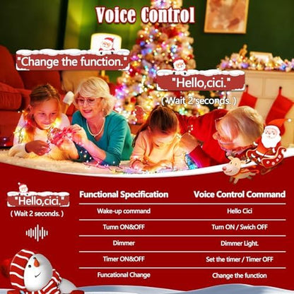 Voice Control 88 Ft 240 LED Smart String Lights with Remote, Multicolor