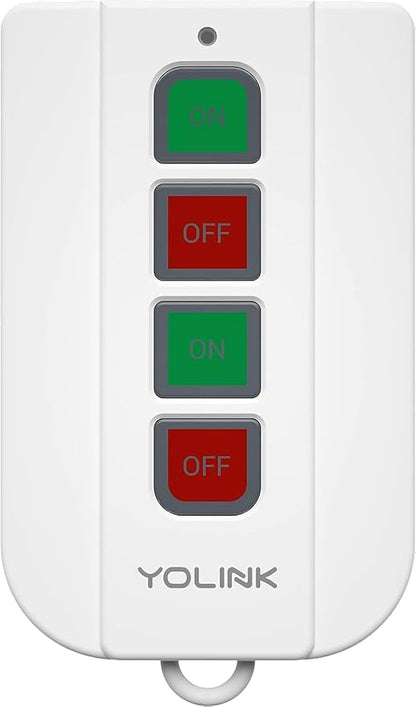 YoLink On/OffFob Programmable 2-Device/Group Smart Fob, LoRa Extreme Long (up to 1/4 Mile Open-air) Range for use with YoLink Smart Plugs, Light Switches, Plugs, Relays, Valves, Locks, etc.