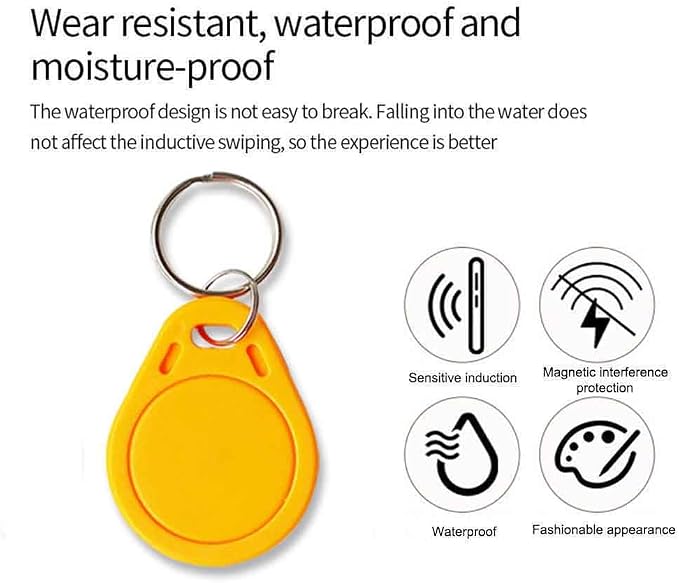 RFID Key Fobs, 13.56 MHz, UID Writable, Compatible with MIFARE Classic 1K,Rewritable Clone IC Smart Key Fobs 10 Pack