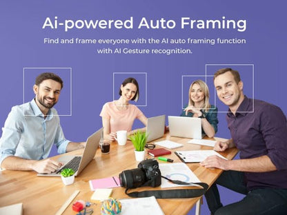 AVerMedia PA511D- 4K Video Conference Camera, Speakerphone, Echo Cancellation, Autoframing, Zoom Certified, Wired Network and One Cable Connection - Webcam for PC, Tripod & Monitor