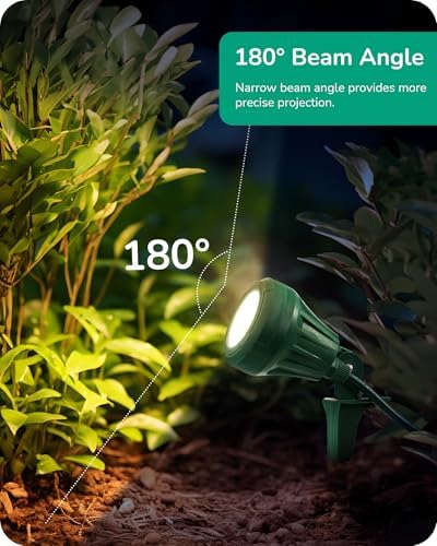 EDISHINE 120V LED Outdoor Spotlight, 5.5W 3 Extra Lenses Landscape Light