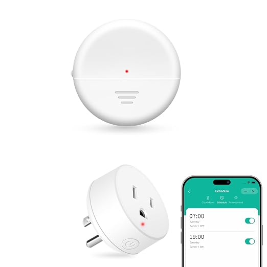 NineLeaf Wireless Motion Sensor WiFi Outlet 260FT Remote Smart Switch | App Control, Adjustable Sensing Mode, WIFI Auto Control Lights Fan Appliances, No Wiring,Garage,1Sensor 1Plug