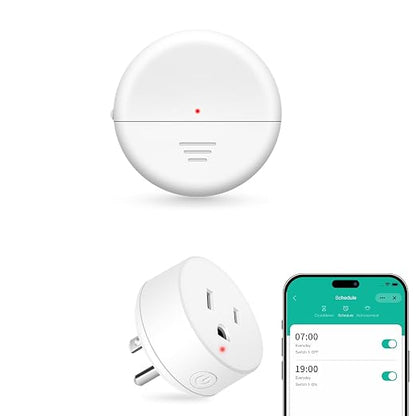 NineLeaf Wireless Motion Sensor WiFi Outlet 260FT Remote Smart Switch | App Control, Adjustable Sensing Mode, WIFI Auto Control Lights Fan Appliances, No Wiring,Garage,1Sensor 1Plug