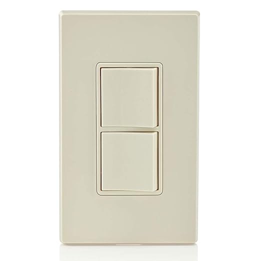 Leviton 15 Amp, 120/277 Volt, Decora Single-Pole, AC Combination Switch, Commercial Grade, Grounding, 5634-I, Light Almond
