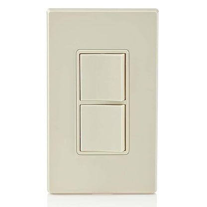 Leviton 15 Amp, 120/277 Volt, Decora Single-Pole, AC Combination Switch, Commercial Grade, Grounding, 5634-I, Light Almond