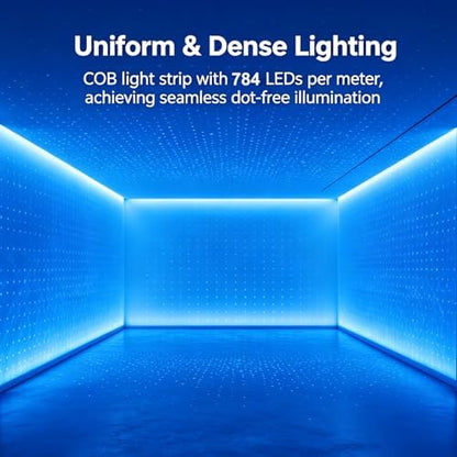JOYLIT 24V COB LED Strip 16.4FT RGB+6000K 784 LEDs/M Dotless for DIY