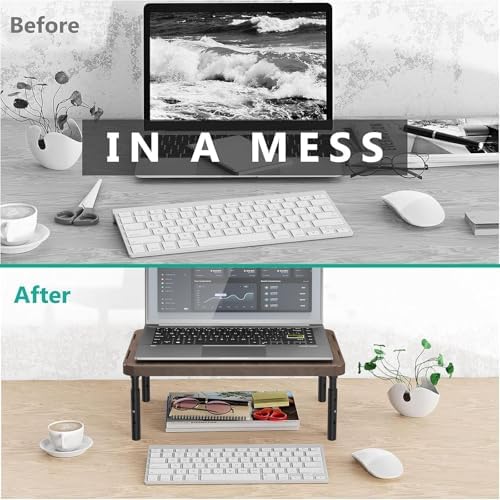 WALI Plastic Computer Monitor Stand, Adjustable Laptop Riser, up to 44 lbs