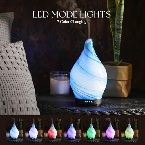Porseme Essential Oil Diffuser 150ml Handmade Glass Diffuser 6H Runtime