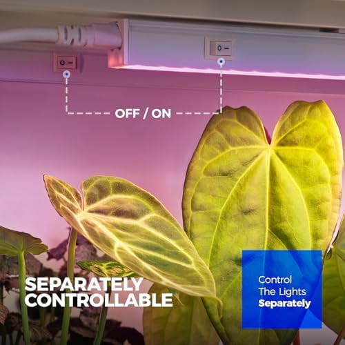 Barrina T5 Grow Lights for Indoor Growth, 4FT Plant Lights, Pink, 8 Packs