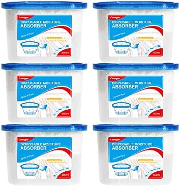 CANAGER Fragrance Free Moisture Absorber Box,Odor Eliminator and Dehumidifier Boxes for Closet,Bedroom,Kitchen,Bathroom-6 Packs,Cups - Traps Moisture for Fresher, Cleaner Air