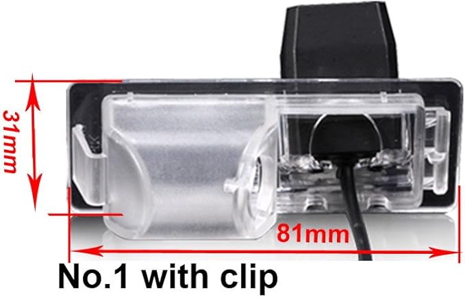 Rear View Back Up Reverse Parking Camera in License Plate Lighting Night Version (NTSC) for Saab 9-3/93/9-X/ 97X/ 9-4X /95/9-5 Chevrolet Cruze Aveo Buick Cadillac SRX/XTS/CTS (Model A= Clip)
