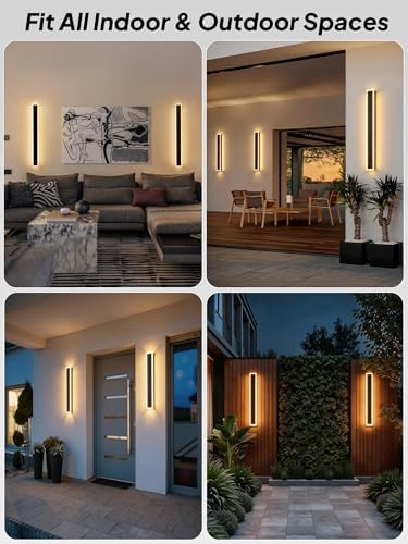 2-Pack Outdoor Modern Wall Lights, 3000K Exterior Lighting Fixture