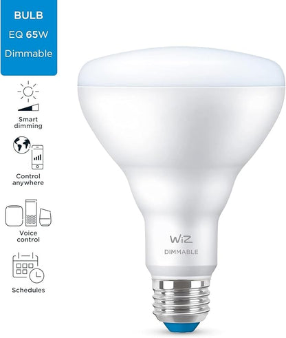 WiZ Connected 65W Eq.(7.2W) BR30 Daylight (5000K) LED Smart Bulb - Pack of 2 - 650 Lumen- E26 - Indoor - Connects to Your Existing Wi-Fi - Control with Voice or App - Activate with Motion