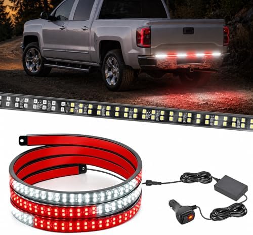 Nilight 48 Inch 288 LED Tailgate Strobe Light Strip Red White