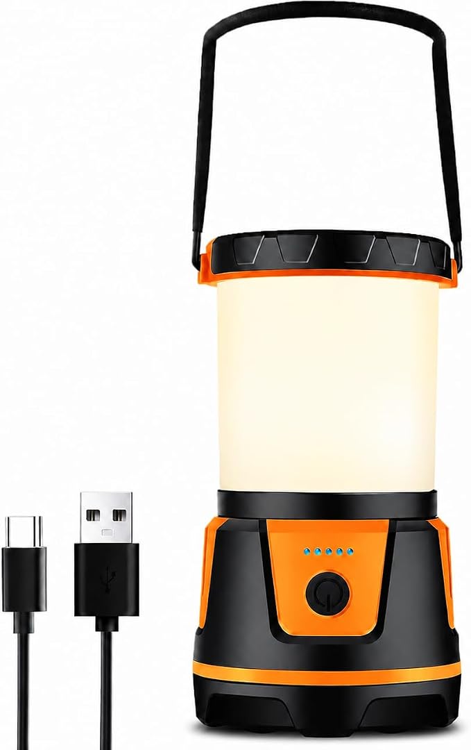 Rechargeable Emergency Light for Home Power Outages Hurricane Light | 3000 Lumen LED Camping Lantern with 7500mAh Power Bank, USB-C Dimmable Outdoor Lantern for Camping, Blackouts & Storms