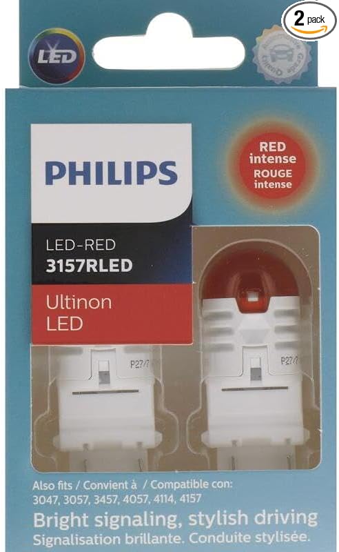 Philips 3157RLED Ultinon LED (Red), 2 Pack