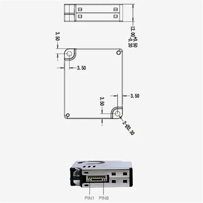 PMS9103M PM2.5 Dust Particle Sensor Module Detects PM2S-3 Indoor Gas Air Quality Detection PMS9003M，Compatible for Plantower，T44C