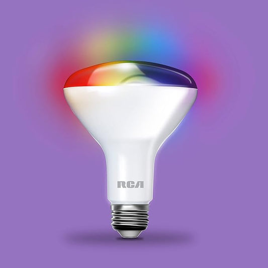 RCA WiFi LED Smart Light Bulb, 1-PK | Indoor Flood Light, 9W (60W Equiv) Multicolor & White LED Light Bulb, Dimmable & Tunable BR30 Smart Bulb, Google & Alexa Light Bulb Compat, Control from Anywhere