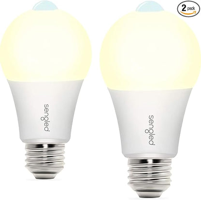 Sengled Motion Sensor LED Bulbs, A19 3000K Soft White Dusk to Dawn Motion Activated Light, 11W (75W Equivalent) 1200 Lumens for Indoor & Outdoor Use, Porch, Garage, Hallway, 2 Pack