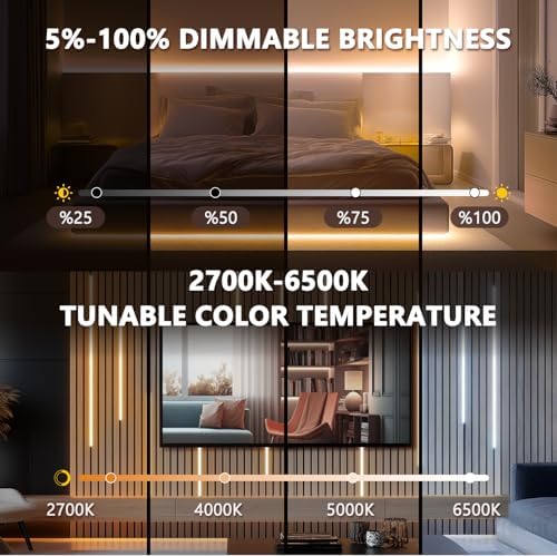 V4light LED Strip Lights for Slat Wall Recessed, 16.4ft Smart Dimmable