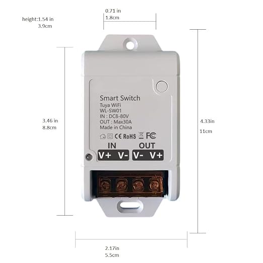 DC 8-80V 30A Tuya App WiFi Remote Smart Switch