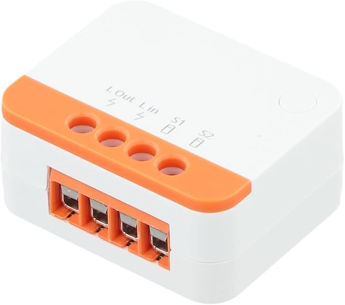 For ZIGBEE Smart Light Switch Module ZBMINI L2 No Neutral Wire Required 2-Way Control 100-240V 6A For Rocker/Push Buttons For DIY Home Automation, White