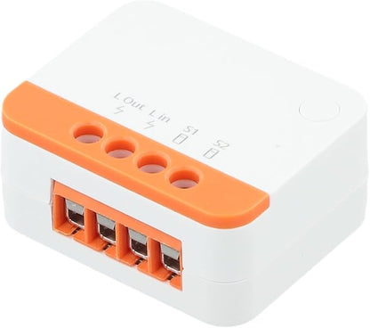 For ZIGBEE Smart Light Switch Module ZBMINI L2 No Neutral Wire Required 2-Way Control 100-240V 6A For Rocker/Push Buttons For DIY Home Automation, White