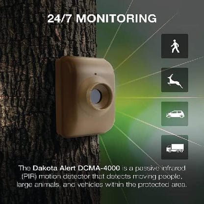 Dakota Alert Long Range Driveway Alarm Motion Detector - DCMA-4k Plus One Mile Wireless Range Alarm System - DCMT-4000 Transmitter & RE-4k Plus Receiver-Use Outdoors, Driveways, Entrances & Backyards