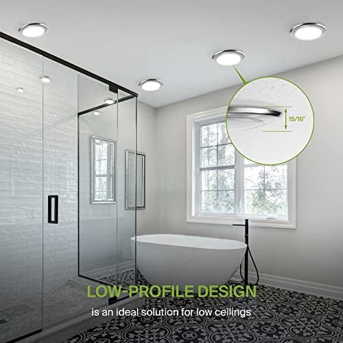 ASD 12 Pack Nickel LED Disk Lights 6 Inch, 5CCT Flush Mount Ceiling Light