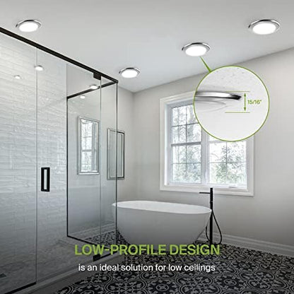 ASD 12 Pack Nickel LED Disk Lights 6 Inch, 5CCT Flush Mount Ceiling Light