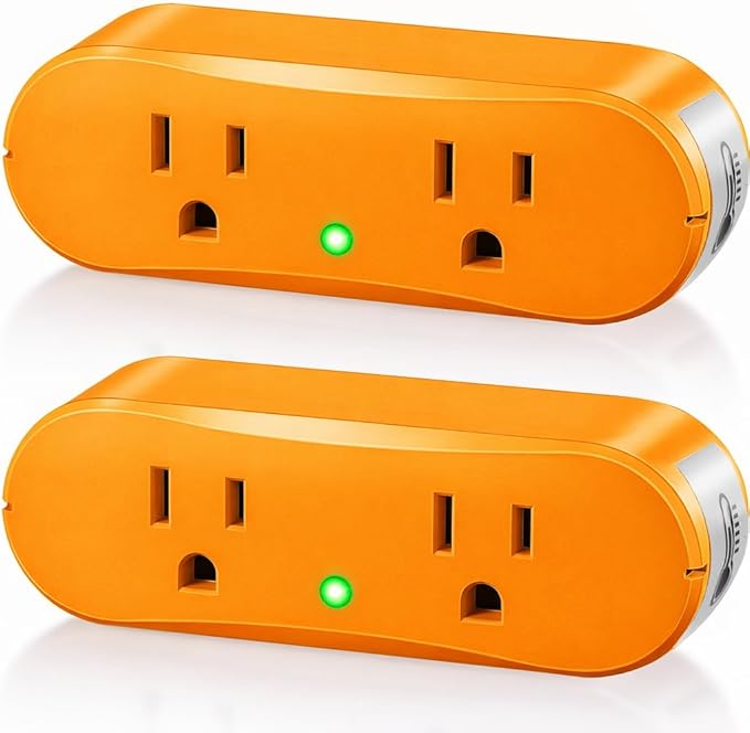 Thermostatically Controlled Outlet: Automatically Turn on Below 32℉, Turn Off Above 47℉ Unnecessary to Controll Power Manually in Cold Winter Cube 2 Pack (Aurantium)