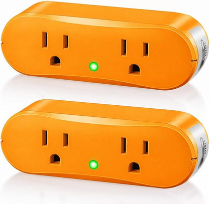 Thermostatically Controlled Outlet: Automatically Turn on Below 32℉, Turn Off Above 47℉ Unnecessary to Controll Power Manually in Cold Winter Cube 2 Pack (Aurantium)