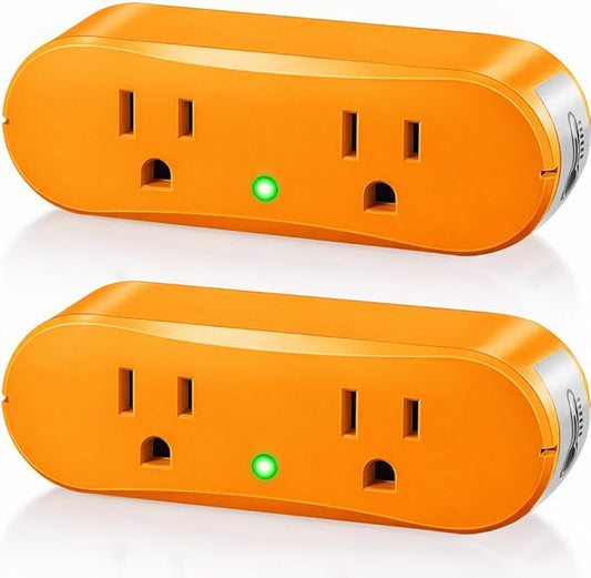 Thermostatically Controlled Outlet: Automatically Turn on Below 32℉, Turn Off Above 47℉ Unnecessary to Controll Power Manually in Cold Winter Cube 2 Pack (Aurantium)