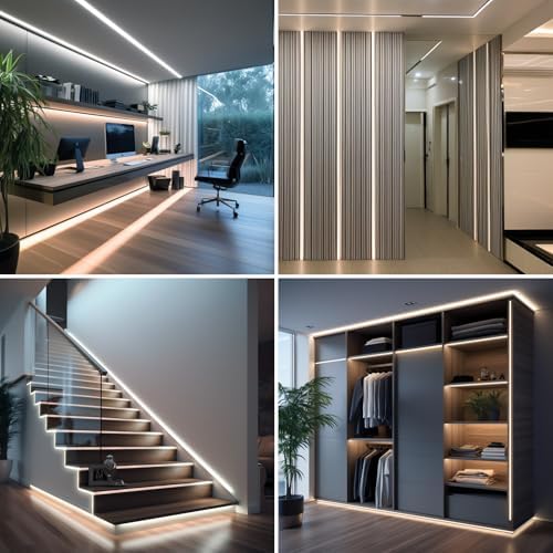 BENLUN 12V COB LED Under Cabinet Strip Lighting Cuttable 32.8ft for Kitchen
