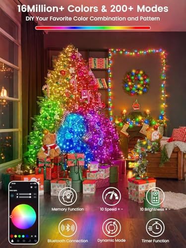 800LED Smart RGB Color Changing String Lights 275FT Halloween Lights App