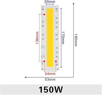 1pcs LED COB Chip 30W 50W 70W 100W 120W 150W AC 220V 110V LED Lamp IP65 Smart IC for LED Flood Light Cold White Warm White Spotlight(150W,220V_Cold White)