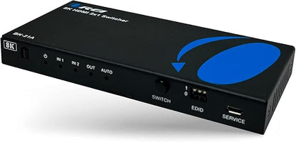 OREI 8K HDMI 2.1 Switch 4K@120hz Switcher 2 in 1 Out, with Audio Extraction 48Gbps Bandwidth, Ideal for Gaming and Streaming (BK-21A)